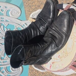 John Varvatos Collection Black Morrison Sharpei Leather Boots Size 11